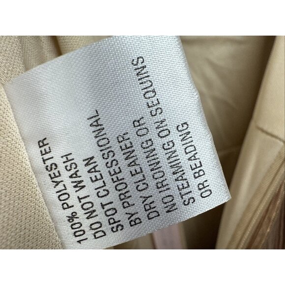 New Mac Duggal Size 10 Gold Ruffle Tiered Belted Sleeveless Cocktail Party Dress - Picture 13 of 16